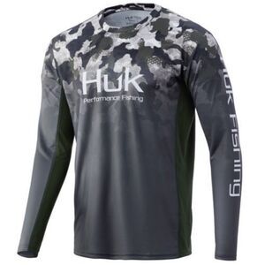 HUK ICON X MEN’S REFRACTION CAMO FADE FISHING SHIRT medium